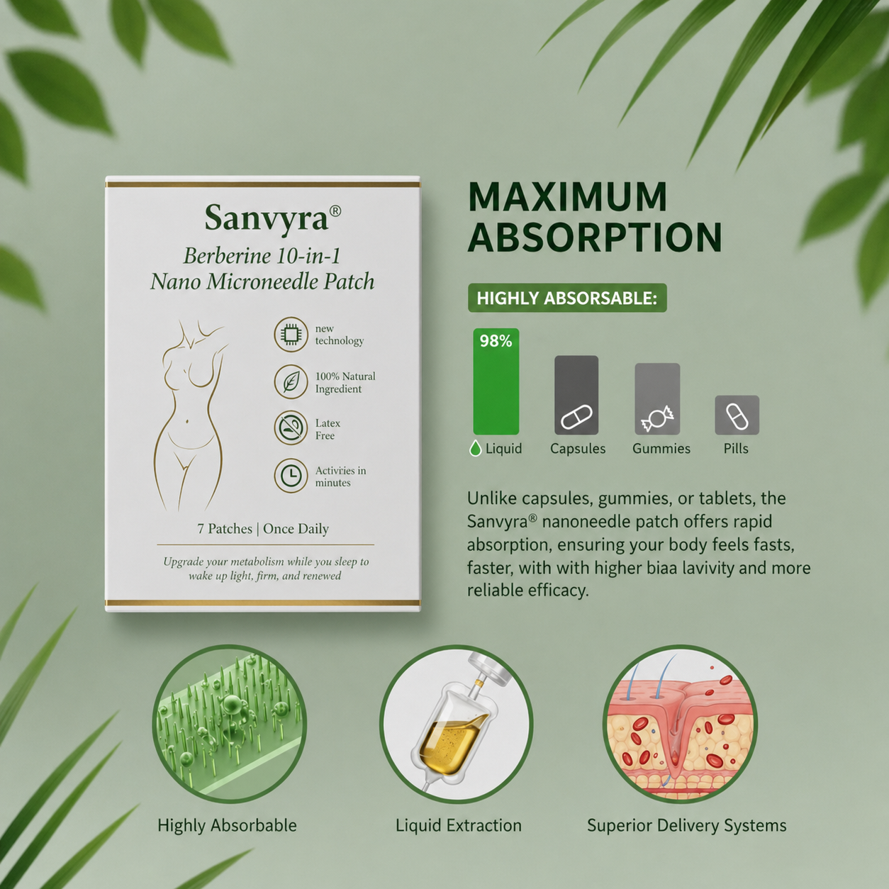 Sanvyra® 𝑩𝒆𝒓𝑏𝘦𝘳𝑖𝗇𝒆 10-𝗶𝙣-𝟏 𝑁𝑎𝑛𝑜 𝘔𝘪𝘤𝘳𝘰𝘯𝘦𝘦𝘥𝘭𝘦 𝖯𝚊𝗍𝖼𝗁